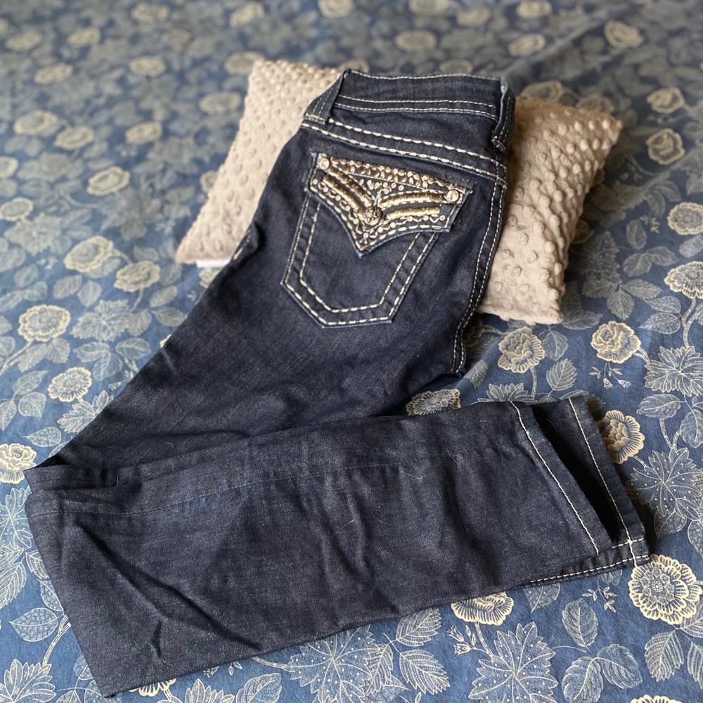 Miss Me Straight Leg Dark Denim Jeans size 26 with 31 inch inseam.
